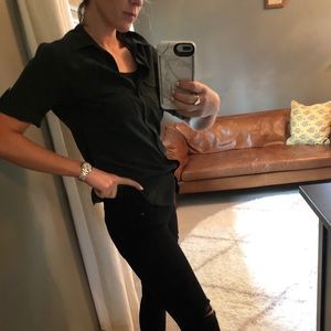 Short sleeve silk equipment blouse